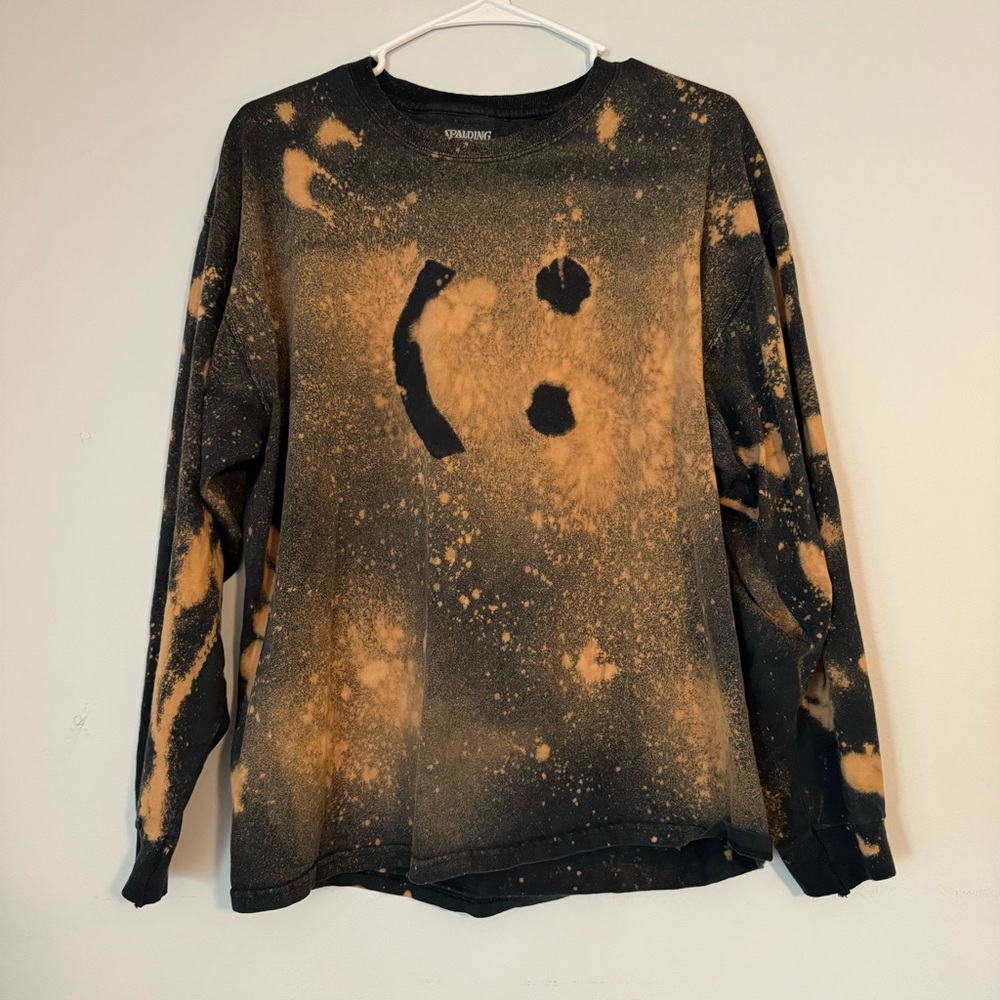 ❣️5 FOR $15!❣️ Spalding | Womens Bleach Dyed Smily face top